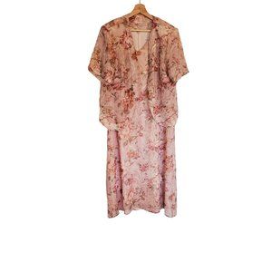 Macys‎ Floral Flowy Dress set Size 2X Pink Flowy